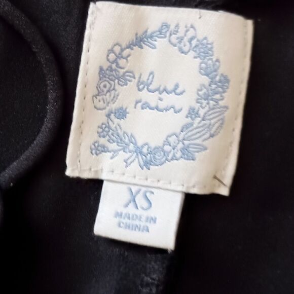 Anthropologie Dark Floral Dress Sz XS Slip Fairy Grunge Romantic Boho Blue Rain - Picture 9 of 16